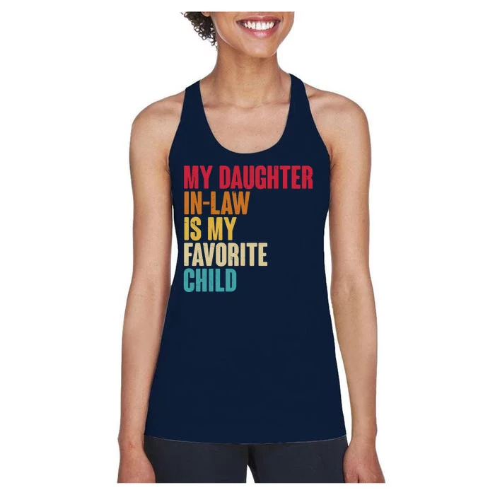 Vintage Retro Colors My Daughter In Law Is My Favorite Child Women's Racerback Tank