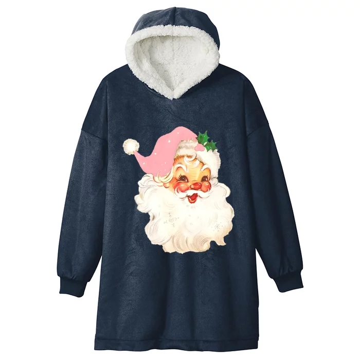 Vintage Retro Christmas Santa Claus Gift Gift Hooded Wearable Blanket