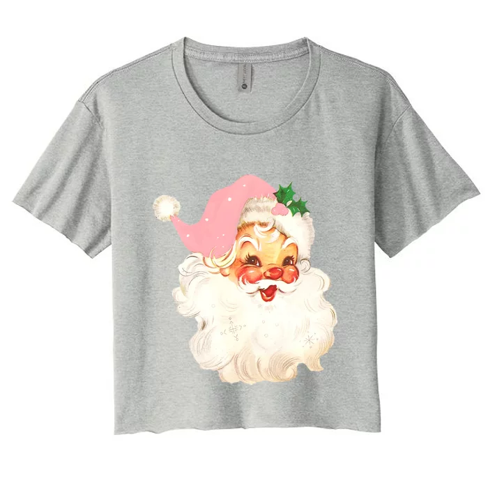 Vintage Retro Christmas Santa Claus Gift Gift Women's Crop Top Tee