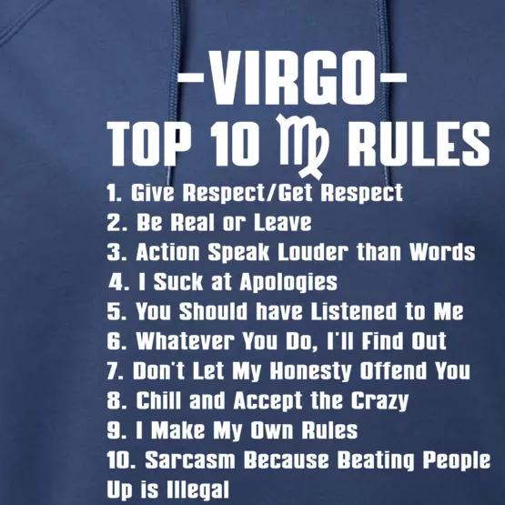 Virgos Rules Cute Gift Performance Fleece Hoodie