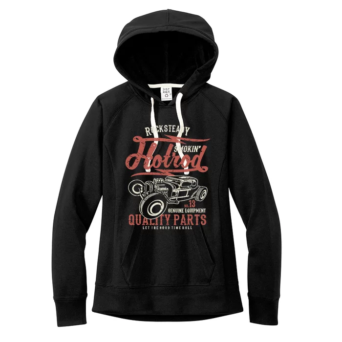 Vintage Rockabilly Classic Muscle Car Show Hotrod Ratrod Women's Fleece Hoodie