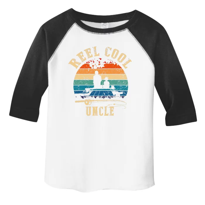 Vintage Reel Cool Uncle Fish Fishing Father's Day Toddler Fine Jersey T-Shirt