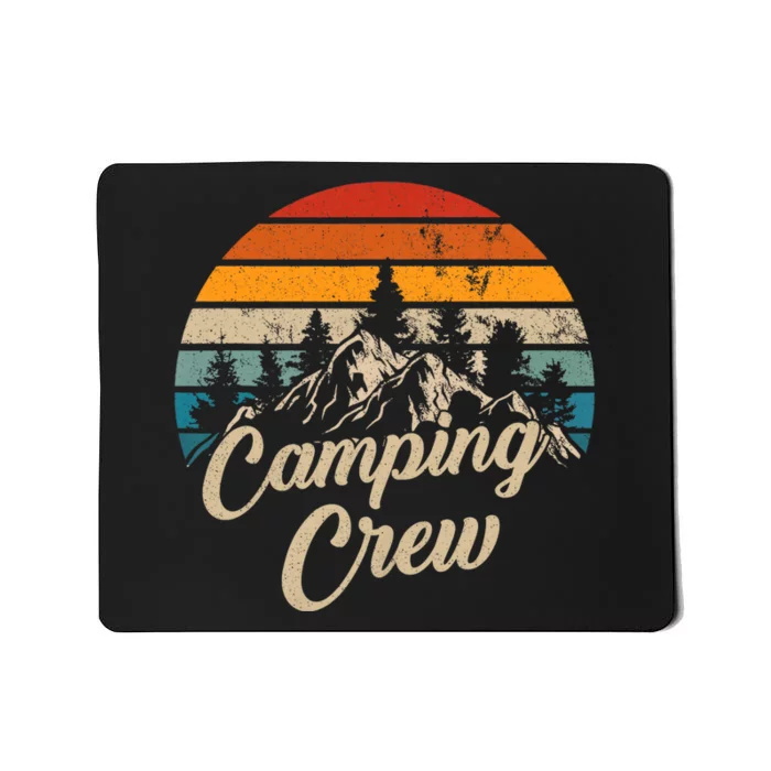 Vintage Retro Camping Crew Family Friends Matching Mousepad