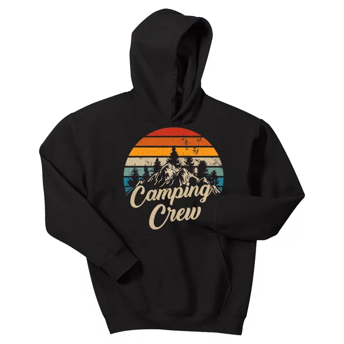 Vintage Retro Camping Crew Family Friends Matching Kids Hoodie