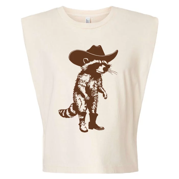 Vintage Raccoon Cowboy Cowgirl Trash Panda Western Country Garment-Dyed Women's Muscle Tee