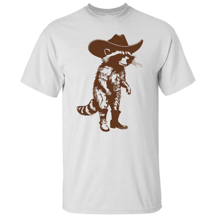 Vintage Raccoon Cowboy Cowgirl Trash Panda Western Country Tall T-Shirt