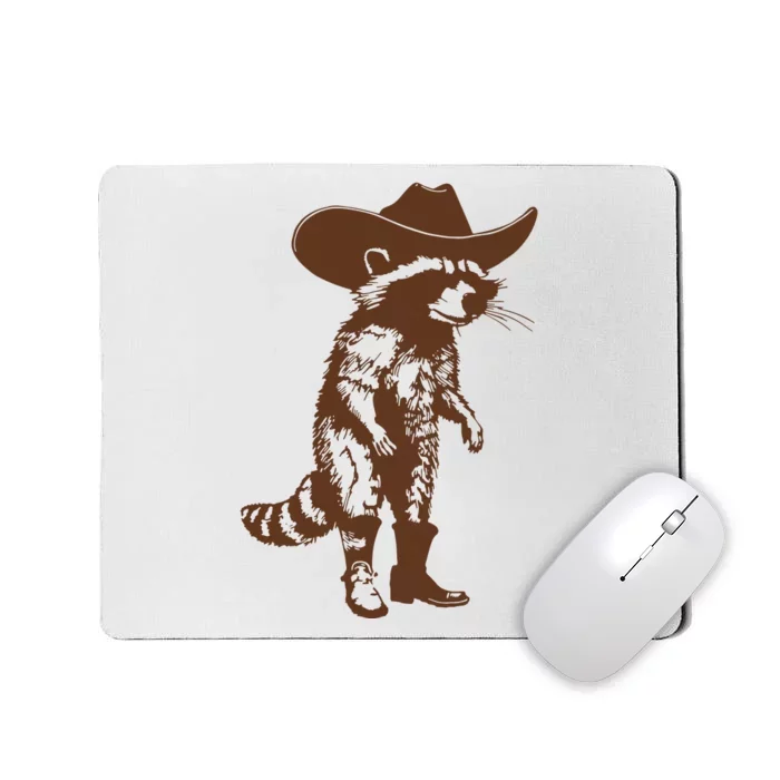 Vintage Raccoon Cowboy Cowgirl Trash Panda Western Country Mousepad