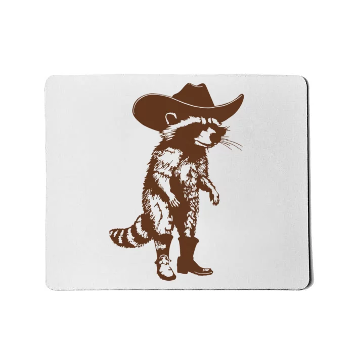 Vintage Raccoon Cowboy Cowgirl Trash Panda Western Country Mousepad