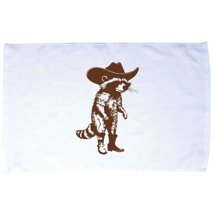 Vintage Raccoon Cowboy Cowgirl Trash Panda Western Country Microfiber Hand Towel