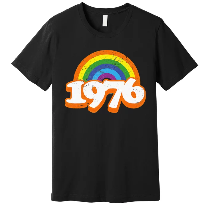 Vintage Rainbow College High School Class Of 76 1976 Reunion Premium T-Shirt