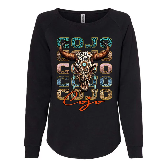 Vintage Rodeo Cojo Western Deserts Bullskull Cowhide Cojo Womens California Wash Sweatshirt