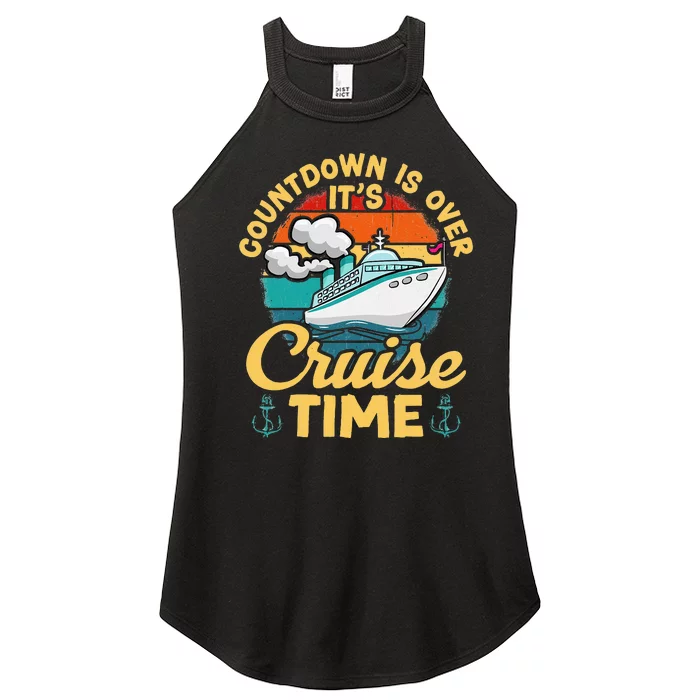 Vintage Retro Countdown Is Over It's Cruise Time Cruising Women’s Perfect Tri Rocker Tank