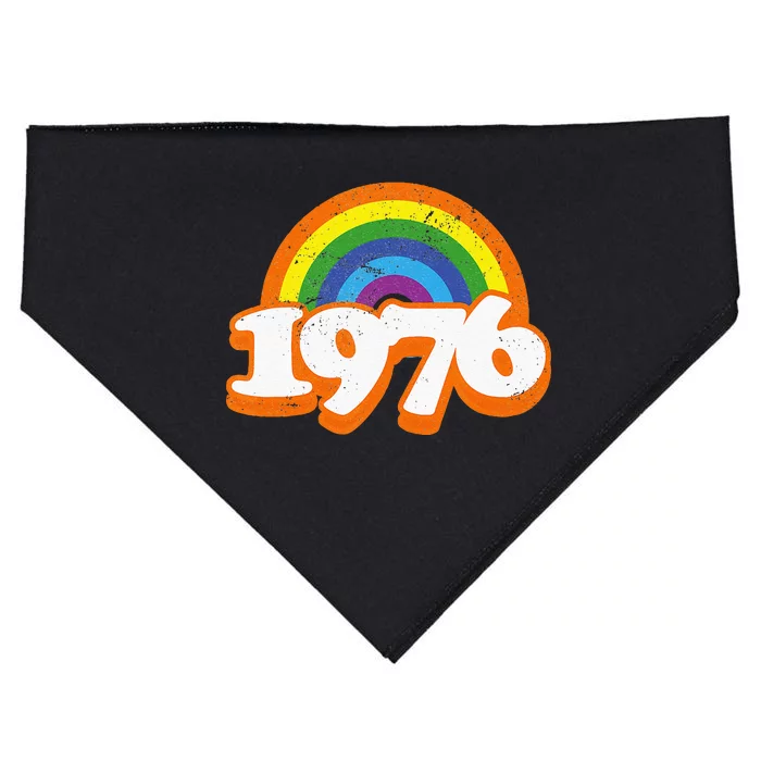 Vintage Rainbow College High School Class Of 76 1976 Reunion USA-Made Doggie Bandana