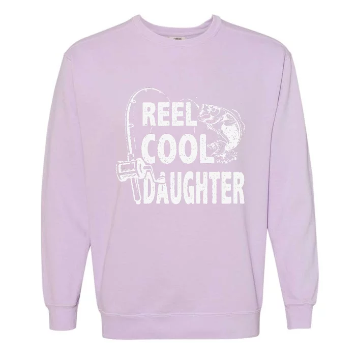 Vintage Reel Cool Daughter Birthday Fishing Garment-Dyed Sweatshirt