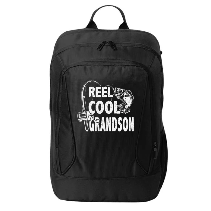 Vintage Reel Cool Grandson Birthday Fishing City Backpack