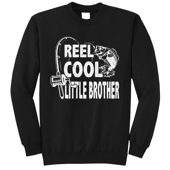 Vintage Reel Cool Little Brother Birthday Fishing Tall Sweatshirt