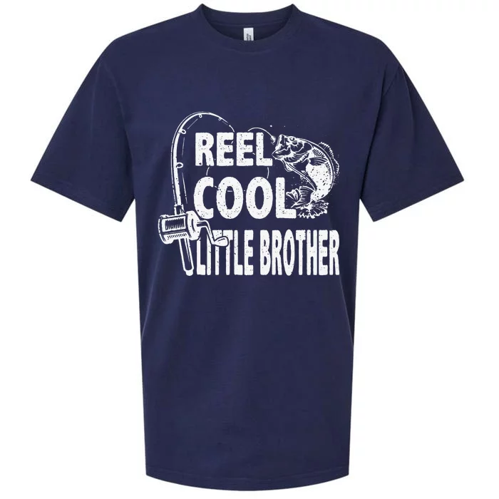 Vintage Reel Cool Little Brother Birthday Fishing Sueded Cloud Jersey T-Shirt