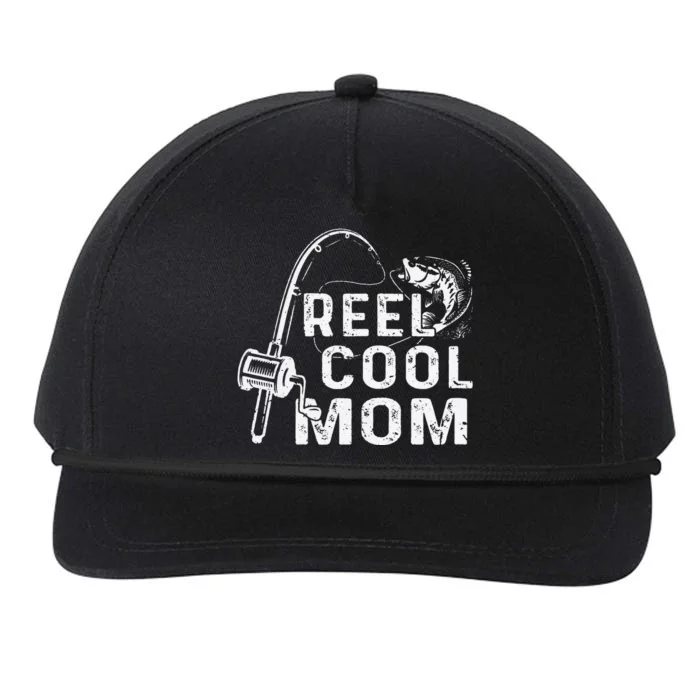 Vintage Reel Cool Mom Fishing Mom Grandma Mothers Day Snapback Five-Panel Rope Hat