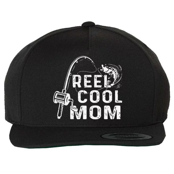 Vintage Reel Cool Mom Fishing Mom Grandma Mothers Day Wool Snapback Cap