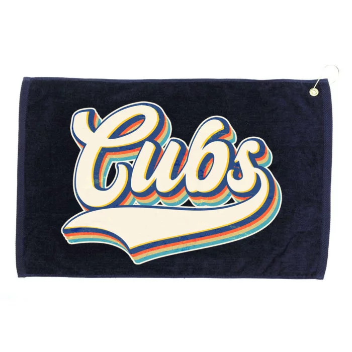 Vintage Retro Cubs Sports Logo Grommeted Golf Towel