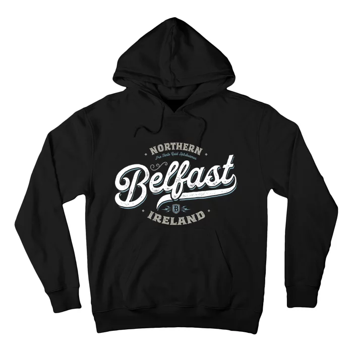 Vintage Retro City Travel Capital Belfast Northern Ireland Hoodie