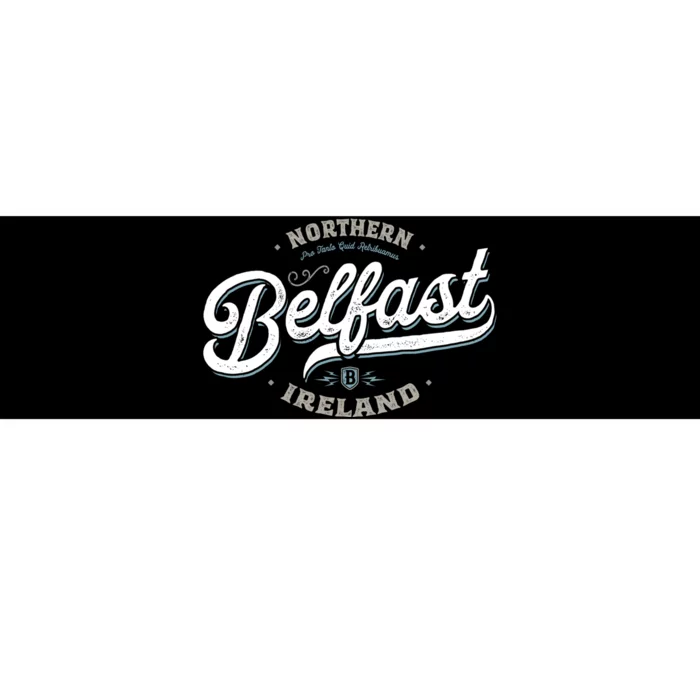 Vintage Retro City Travel Capital Belfast Northern Ireland Bumper Sticker