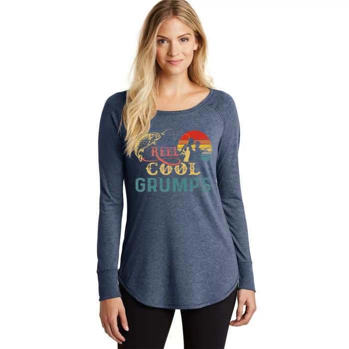 Vintage Reel Cool Grumps For Fishing Nature Lovers Women's Perfect Tri Tunic Long Sleeve Shirt