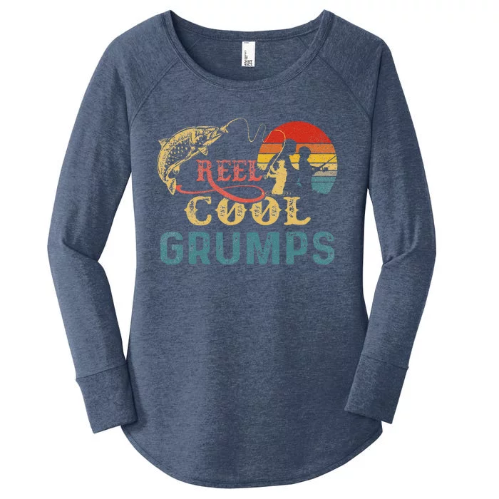 Vintage Reel Cool Grumps For Fishing Nature Lovers Women's Perfect Tri Tunic Long Sleeve Shirt