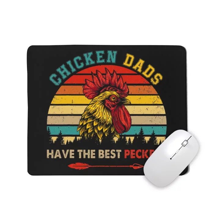 Vintage Retro Chicken Dads Have The Best Peckers Farmer Mousepad