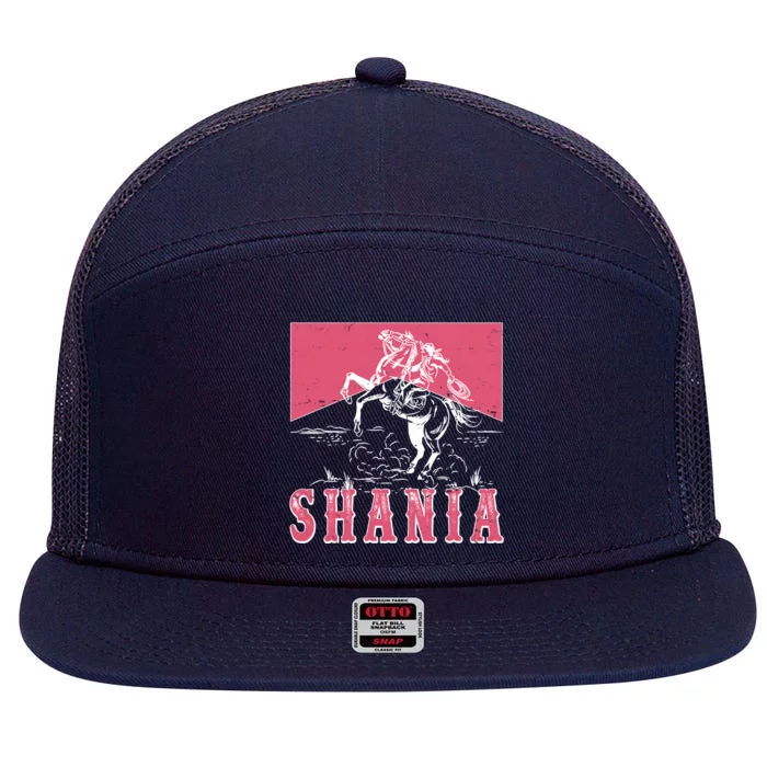 Vintage Retro Cowgirl Shania 7 Panel Mesh Trucker Snapback Hat