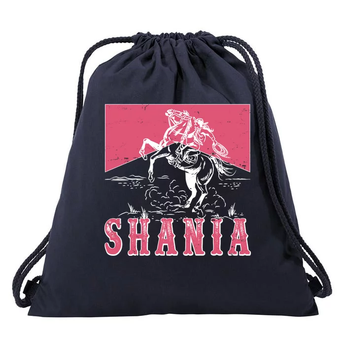 Vintage Retro Cowgirl Shania Drawstring Bag