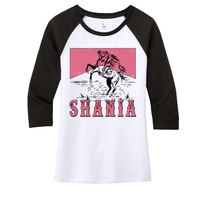 Vintage Retro Cowgirl Shania Women's Tri-Blend 3/4-Sleeve Raglan Shirt