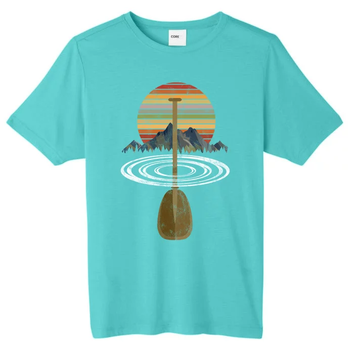 Vintage Retro Canoe Paddle And Mountains Rafting Gift ChromaSoft Performance T-Shirt