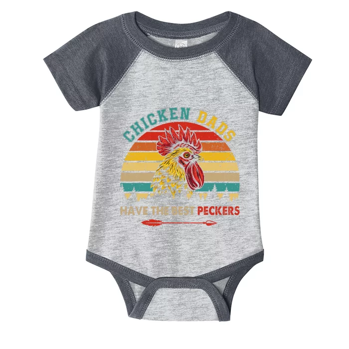 Vintage Retro Chicken Dads Have The Best Peckers Farmer Infant Baby Jersey Bodysuit