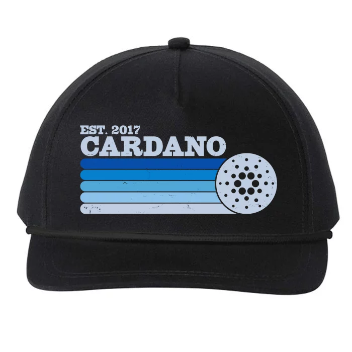 Vintage Retro Cardano Cryptocurrency Logo Snapback Five-Panel Rope Hat