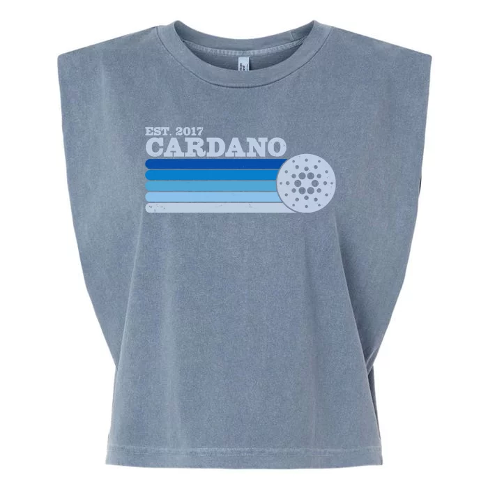 Vintage Retro Cardano Cryptocurrency Logo Garment-Dyed Women's Muscle Tee