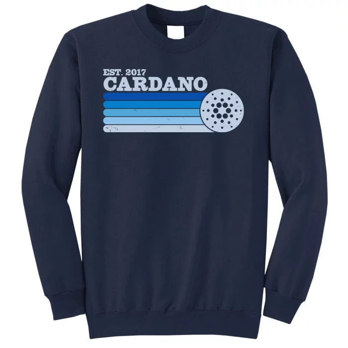 Vintage Retro Cardano Cryptocurrency Logo Tall Sweatshirt