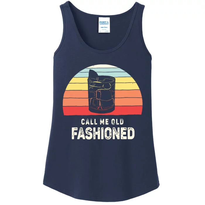 Vintage Retro Call Me Old Fashioned Whiskey Lover Ladies Essential Tank