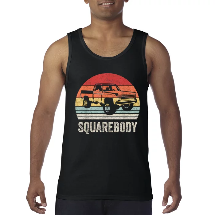 Vintage Retro Classic Square Body Squarebody Truck Tank Top