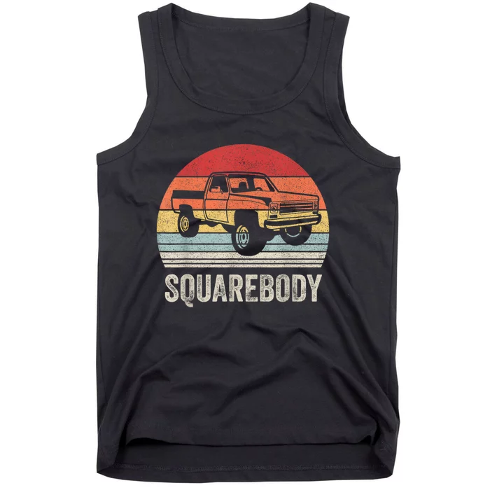 Vintage Retro Classic Square Body Squarebody Truck Tank Top