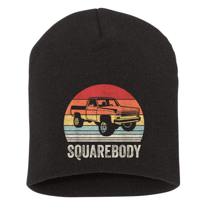 Vintage Retro Classic Square Body Squarebody Truck Short Acrylic Beanie