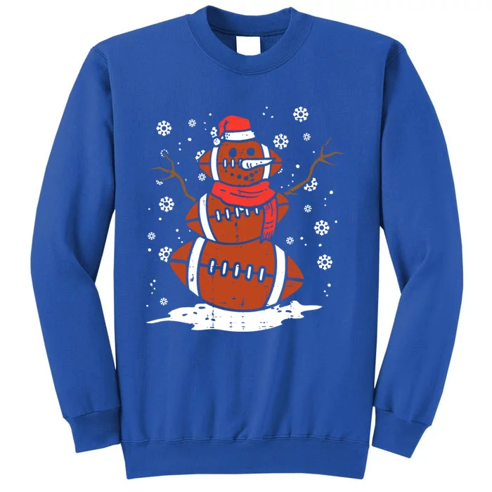 Vintage Retro Christmas American Football Snow Xmas Sport Gift Tall Sweatshirt