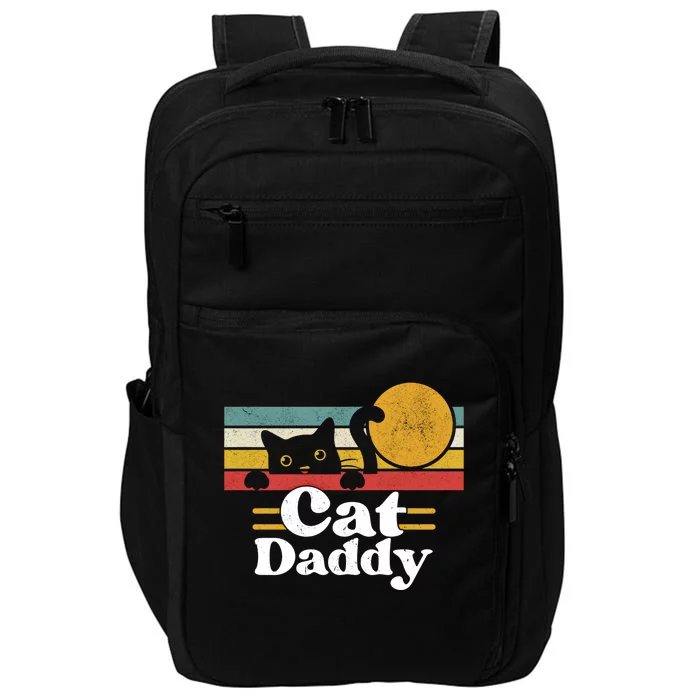 Vintage Retro Cat Daddy 80s 90s Style Cat Retro Awesome Cat Gift Impact Tech Backpack