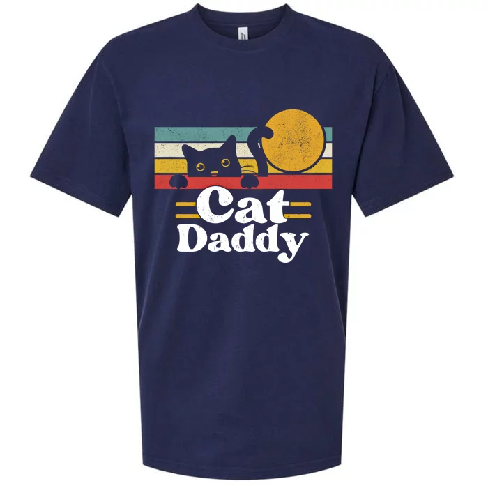 Vintage Retro Cat Daddy 80s 90s Style Cat Retro Awesome Cat Gift Sueded Cloud Jersey T-Shirt