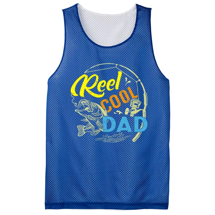 Vintage Reel Cool Dad Fathers Day Fishing Fisher Gift Mesh Reversible Basketball Jersey Tank