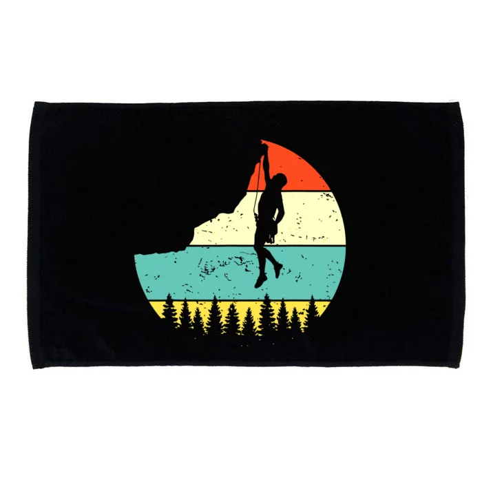 Vintage Rock Climbing Mountain Climber Microfiber Hand Towel