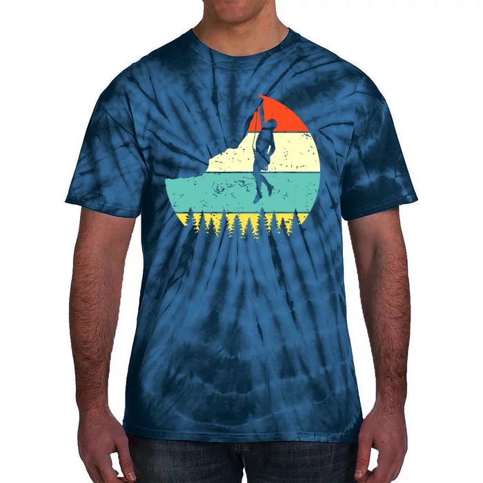 Vintage Rock Climbing Mountain Climber Tie-Dye T-Shirt