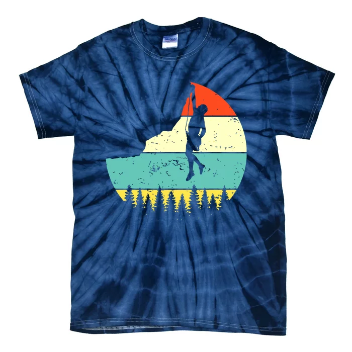 Vintage Rock Climbing Mountain Climber Tie-Dye T-Shirt