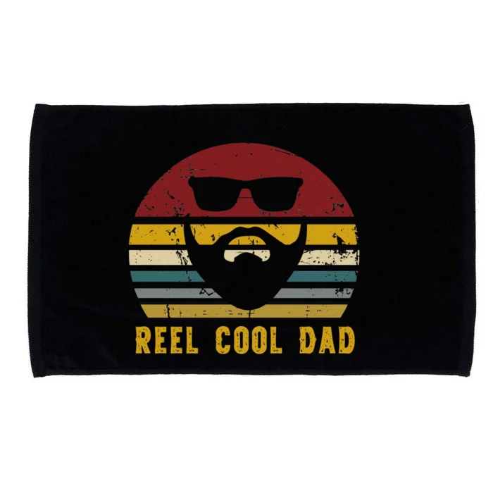 Vintage Reel Cool Dad Rad Fisher Dad Gift Microfiber Hand Towel