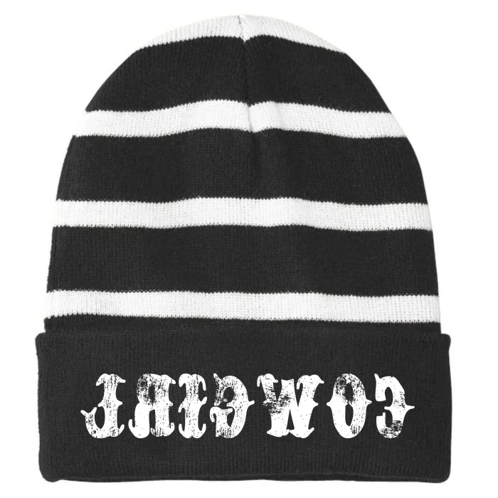 Vintage Reverse Cowgirl Classic Striped Beanie with Solid Band